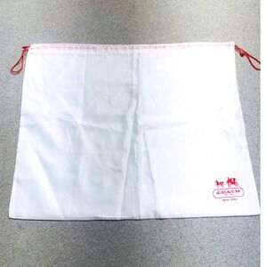 Coach Dust Bag Womens Large White Red Logo Drawstring Purse‎ Storage Accessory